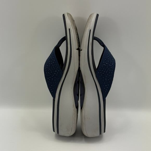 Skechers Ultra Go Arch Fit Navy Open Toe Sandals Womens 7 Shoes - Picture 4 of 8
